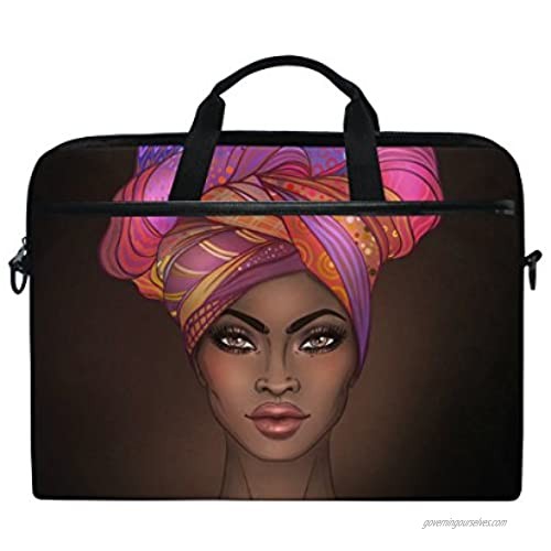 Laptop Bag Briefcase Shoulder Messenger Tablet Bag African American Woman Business Carrying Handbag Working Computer Bag15-15.4 inch MacBook