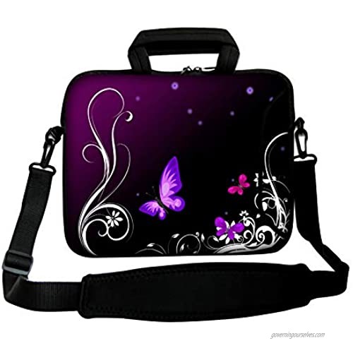 Laptop Shoulder Bag Women Neoprene Messenger Case for 16 17 17.3 17.4 inch Notbook PC (PURPLE)