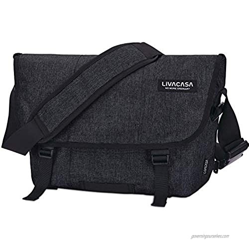 LIVACASA Messenger Bag for Men Crossbody Bag 15.6in Laptop Bag Organizer