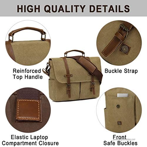 Messenger Bag for Men ChaseChic Canvas 14in Laptop Satchel Business Briefcase