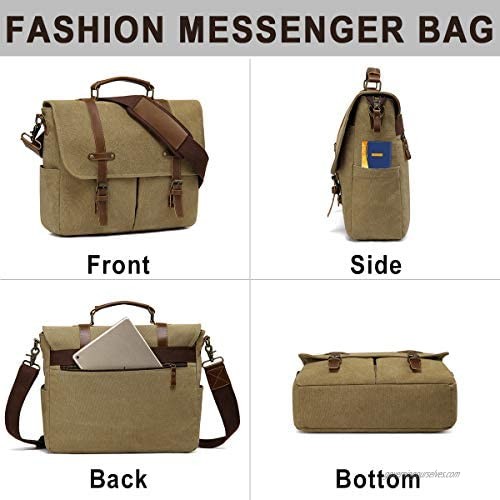 Messenger Bag for Men ChaseChic Canvas 14in Laptop Satchel Business Briefcase