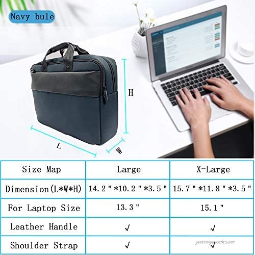 Ny-trend Laptop Bag Business Briefcase for Men Women Water Resistant Messenger Shoulder Bag with Strap Durable Office Carry On Handle Case for Computer/Notebook/MacBook Navy blue (15.1inch)