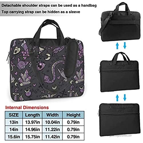 Purple Black Goth Spooky Printed Laptop Shoulder Bag Laptop case Handbag Business Messenger Bag Briefcase