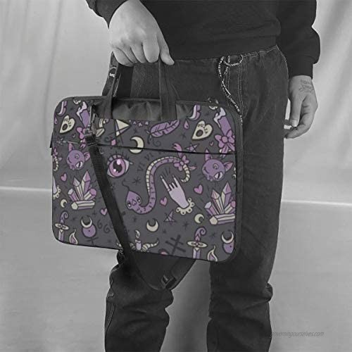 Purple Black Goth Spooky Printed Laptop Shoulder Bag Laptop case Handbag Business Messenger Bag Briefcase