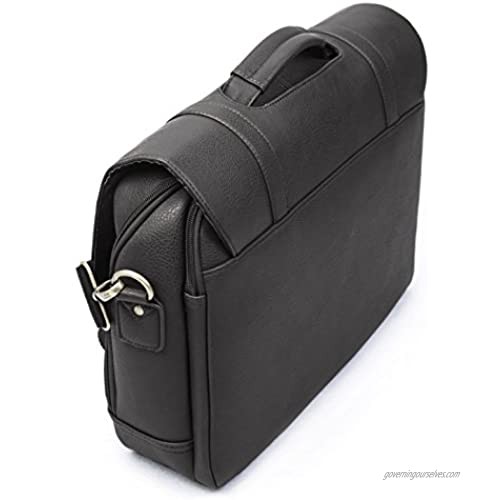 Sweetbriar Classic Laptop Messenger Bag Black - Vegan Leather Briefcase Designed to Protect Laptops up to 15.6 Inches