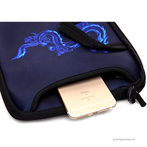 TAIDY 12.5-Inch Laptop Shoulder Bag Sleeve Case with Handle for 11.6 12 12.2 12.5 Netbook/MacBook Air Pro (Blue Dragon)