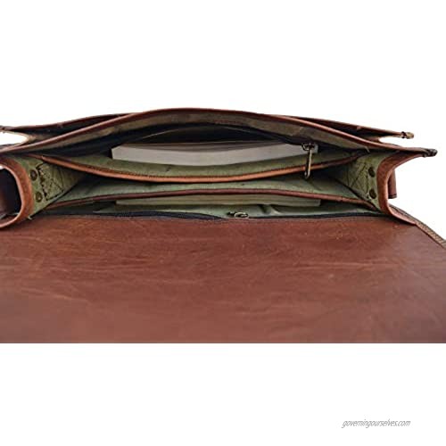Vintage Leather Messenger Bag 13 MacBook/Laptop Satchel Crossbody Shoulder College School Bag