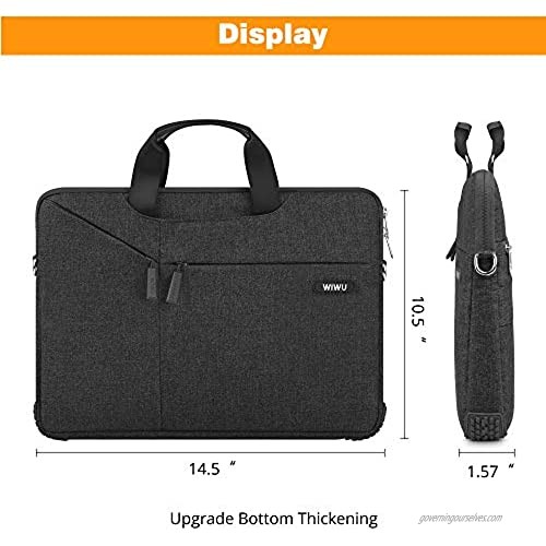WIWU Upgrade Laptop Bag 13-13.3 Inch Bottom Thickening Laptop Shoulder Bag laptop Carrying Case Compatible MacBook Pro MacBook Air Surface Book Dell HP Lenovo Notebook Computer(Black)