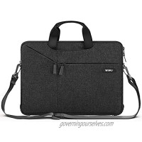WIWU Upgrade Laptop Bag 13-13.3 Inch Bottom Thickening Laptop Shoulder Bag laptop Carrying Case Compatible MacBook Pro  MacBook Air Surface Book Dell HP Lenovo Notebook Computer(Black)