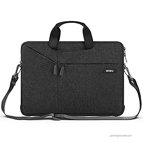 WIWU Upgrade Laptop Bag 13-13.3 Inch Bottom Thickening Laptop Shoulder Bag laptop Carrying Case Compatible MacBook Pro  MacBook Air Surface Book Dell HP Lenovo Notebook Computer(Black)